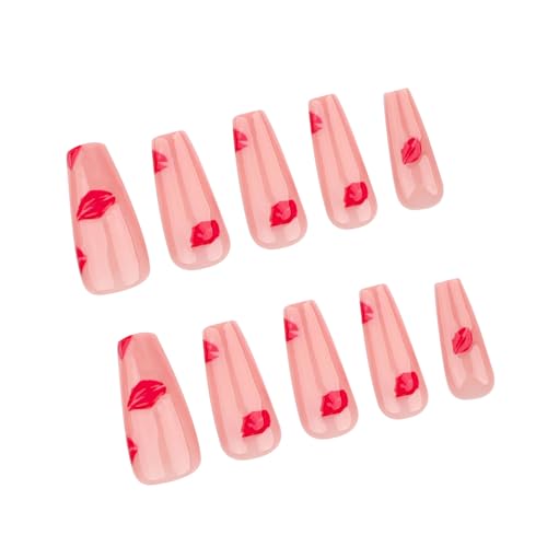 24 Stück Nägel zum Aufdrücken, Ballettkleber, französische künstliche Nägel, Kunstnägel, Geschenke für Frauen und Mädchen von Qsvbeeqj
