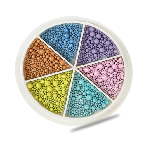 6 Gitter Metallnägel Kunstperlen Macaron Farbige Nägel Perlen Charm Schöne Nägel Zubehör Für Frauen Und Mädchen von Qsvbeeqj