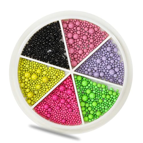 6 Gitter Metallnägel Kunstperlen Macaron Farbige Nägel Perlen Charm Schöne Nägel Zubehör Für Frauen Und Mädchen von Qsvbeeqj