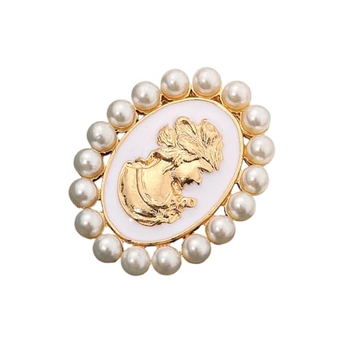 Antike Inspirierte Blumen Cameo Brosche Mit Strasssteinen Und Perlen Revers Pin Vielseitig von Qsvbeeqj