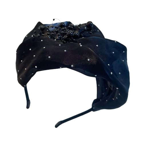 Atmungsaktives Musselin-Haarband mit Strasssteinen, modisch, vielseitig, für modische Abendkleidung von Qsvbeeqj