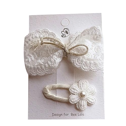 Barrettes Kopfbedeckung Kopfschmuck Gesticktes Spitzen Haarnadel Haare Klammern Bogenknotenklammern Für Baby Kleinkinder Haarschleifthaarzubehör Accessoire von Qsvbeeqj