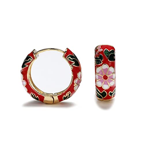 Böhmen Bunte Zirkon Kleine Reifen Ohrringe Retro Geometrische Augenrunde Huggie Ohrring Mode Schmuck Orament Huggie Hoop Ohrringe Für Frauen Teen Mädchen Edelstahl Stahl von Qsvbeeqj