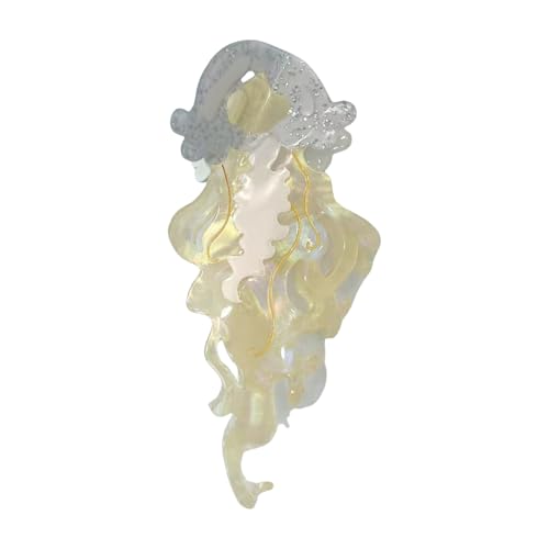 Bunte Acetat-Quallen-Haarklammer für Damen, große Größe, starker Halt, Haarklammer für verschiedene Outfits und Frisuren von Qsvbeeqj