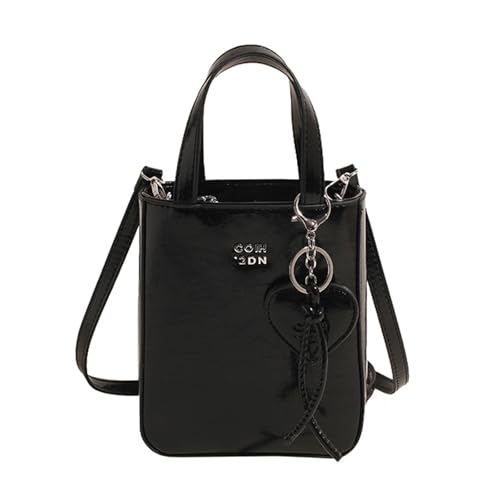 Damentasche Retro Crossbody Bag Trendy Schulter Top Handle Tasche Koreanischer Stil Messenger für Frauen Alltag Koreanischer Stil Crossbody Umhängetasche Mode Tasche, Schwarz , Einheitsgröße von Qsvbeeqj