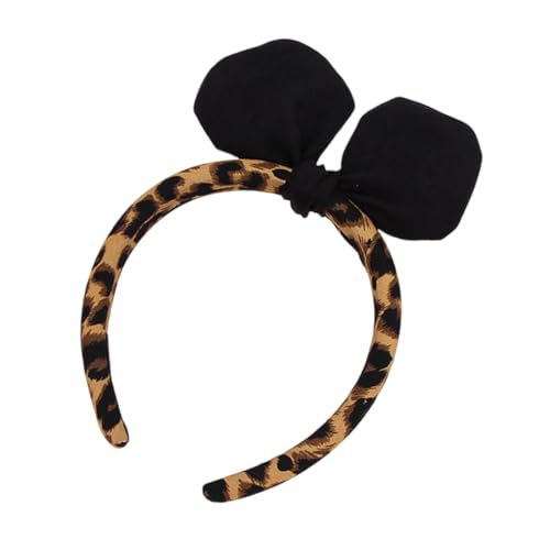 Dehnbares Haarband mit Tierdruck, rutschfestes, grifffreundliches Stoff-Stirnband, modisches Haar-Accessoire für Sport, den täglichen Gebrauch, Tierohr-Stirnbänder für Mädchen von Qsvbeeqj