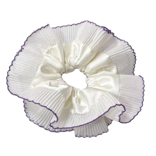 Doppellagige Plissee-Haargummis, groß, elastisch, Haargummis, Haardekoration, geeignet für verschiedene Frisuren, Party-Haargummis von Qsvbeeqj