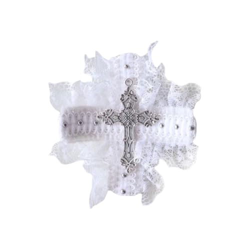 Dunkle Haarspange 2000er Trend Seitenclip Kreuze Dunkle Schwarze Spitze Halloween Dunkle Coole Haarnadel Foto Requisiten von Qsvbeeqj