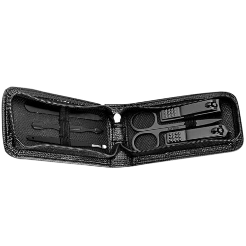 Edelstahl Maniküre Set Nagelschneider Set 6-teiliges Nagelpflege Set Pediküre Set Mit Leder Reiseetui Für Damen Und Herren von Qsvbeeqj