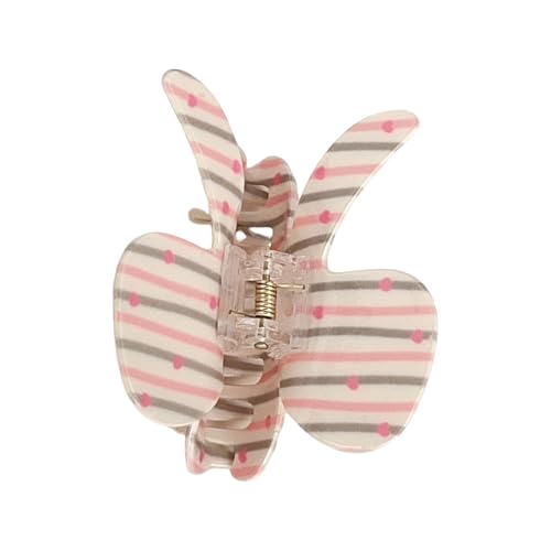 Elegante Acryl-Haarklammer, verspieltes Karomuster, Schleifen-Design, Haarklammer für modebewusste Frauen und Mädchen von Qsvbeeqj