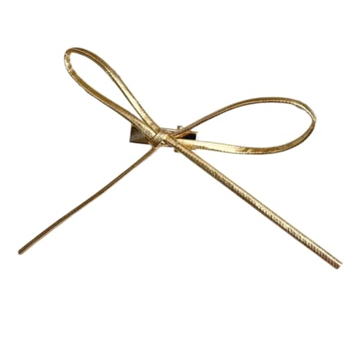 Elegante Schleifen, metallische Schleifen, PU-Halskette, Balletcore-Haarspange, metallisch, flach, Balletcore-Haarspange, 2000er-Jahre-Haarnadel von Qsvbeeqj