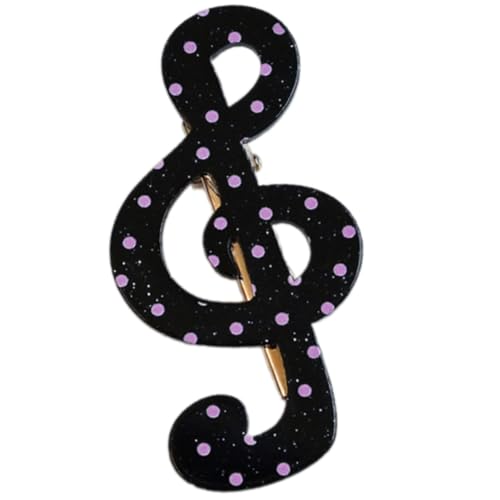 Elegante Sternenstreifen-Haarspange mit Musiknote, Kunstharz, modisches Accessoire für langes Tragen, modisches Sternenmuster, Haarschmuck von Qsvbeeqj