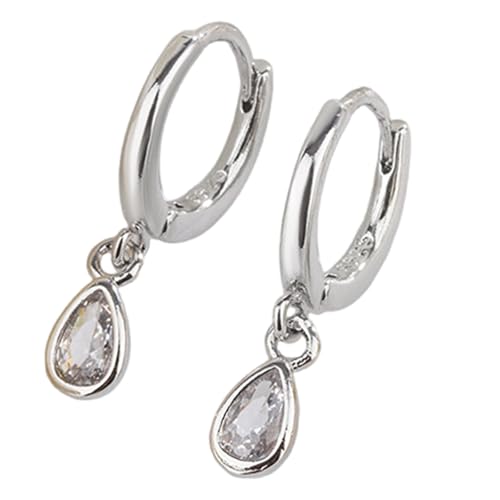 Elegante Zirkonia-Ohrringe im Wassertropfen-Stil, Anlaufschutz, bequem, passend für Schmuckzubehör für Abendpartys und den täglichen Gebrauch, stilvolle Ohrringe, One Size, Wie beschrieben, Wie von Qsvbeeqj