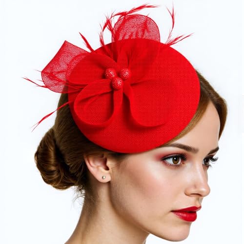 Elegantes Stirnband Damen Fascinators Kopfbedeckung Handgemachtes Haarschmuck für Hochzeitsfeiern und Themenfeiern von Qsvbeeqj