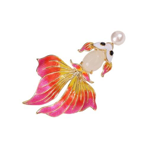 Entzückende Emaillierte Goldfischbroschbroschen Legierungsanlagen Stecknadel Stylish Schmuck Accessoires Für Frauen Hats Bags Jacken Mode Geschenk Künstlerischer Emaille Fischschmuck von Qsvbeeqj