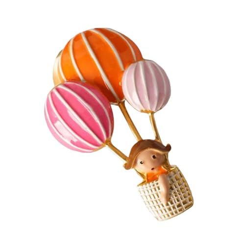 Entzückende Heißluftballon Mädchen Legierung Emaille Brosche Abzeichen Dekoratives Zubehör Für Kleider Mäntel Taschen Dekorative Pin Cartoon Mädchen Anhänger Für Jacken, One Size, Wie beschrieben von Qsvbeeqj