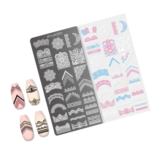 Französische Spitze Nägel Briefmarken Stempel Stempelstempelplatten Blumen Nägel Stempelvorlagen Nägel Kunstschablonen Für Frau Französische Spitze Nägel Briefmarken Stempel Stempelstempelplatten Blumen Nägel Stempelvorlagen Nägel Kunstschablonen Für Frau von Qsvbeeqj