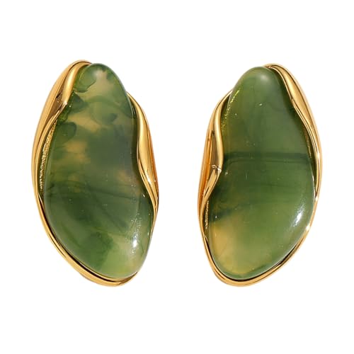 Geometrische Musterharzohrringe Handgefertigte Vergoldete Ohrstifte Edelstahl Schmuck Für Tägliche Anlässe Leichtes Geometrische Stifte Für Partys von Qsvbeeqj