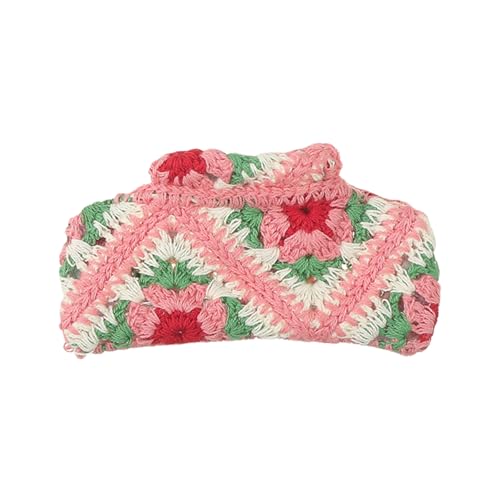 Gestrickte Haarklammer für Damen, Strandkleidung, ethnischer Häkel-Pferdeschwanz-Halter, beliebtes Kopf-Zubehör von Qsvbeeqj