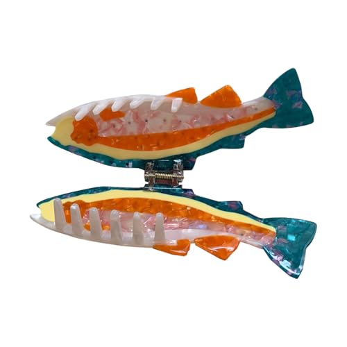 Haarklammer in Fischform aus Acetat für Damen, einzigartiges, buntes Design, starker Halt, Haarhalter für Frühlingsurlaub von Qsvbeeqj