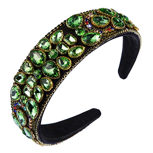 Haarreif für Damen, Vintage-Stil, Wassertropfen, Kunstkristall, bunt, für Strass, geometrischer Schmuck, Bandana von Qsvbeeqj