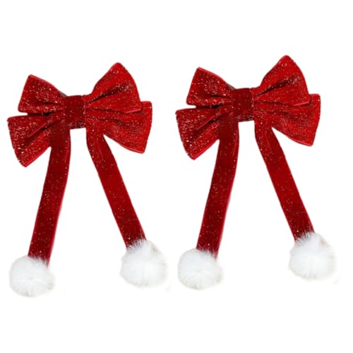 Haarspange mit Pompons, für Neujahr, elegant, Weihnachtsschmuck, niedlicher Balletcore-Trend von Qsvbeeqj