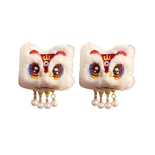 Haarspange mit Pompons für Neujahr, süßes Neujahr, flache Haarspange, Quasten, elegante Haarspange für Bündel von Qsvbeeqj