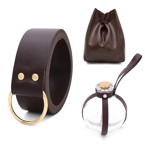 Halloween Mittelalter Ledergürtel Taillenbeutel Flasche Trank Mittelalter Leder Seitenpaket Zauberer Taillenbeutel Seitenpaket Kleid Themenveranstaltung, Cst009 4,One Size von Qsvbeeqj
