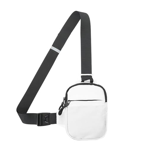 Kompakte Umhängetasche Tragbare Tasche Messenger Telefon Taschen Kleine Taschen Rucksäcke Running Telefonhalter für Männer Frauen Gürteltasche Telefon, Weiß, Taglia unica von Qsvbeeqj