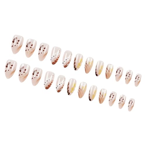 Künstliche Nägel zum Aufkleben, für Damen und Mädchen, Mandel-Nägel, zum Aufkleben, zum Aufdrücken von Qsvbeeqj