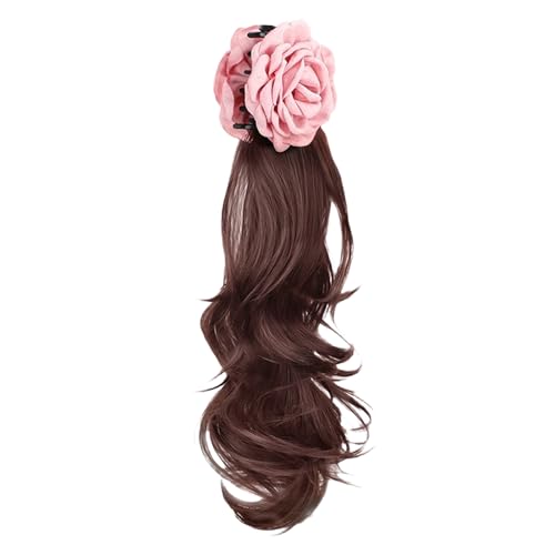 Mädchen Synthetische Haarstücke Haare Erweiterungen Curly Perücken Für Cosplay Street Photography Synthetisches Haarstück Für Cosser Natürliche Florale Pferdeschwanzerweiterung von Qsvbeeqj