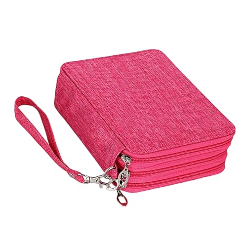 Mäppchen mit großer Füllmenge, Stifteetui für Stifte, Organizer farbige Stifte, Studenten, Organizer, Buntstifte, Aufbewahrungstasche für Mädchen, Jungen, Rosenrot von Qsvbeeqj