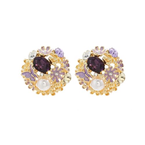 Mode Legierte Blumenschstene Ohrringe Mit Strasssteinen Leichtes Und Komfortables Ohrhörer Accessoire Für Alltägliche Verschleiß Trend Accessoires Für Frauen von Qsvbeeqj