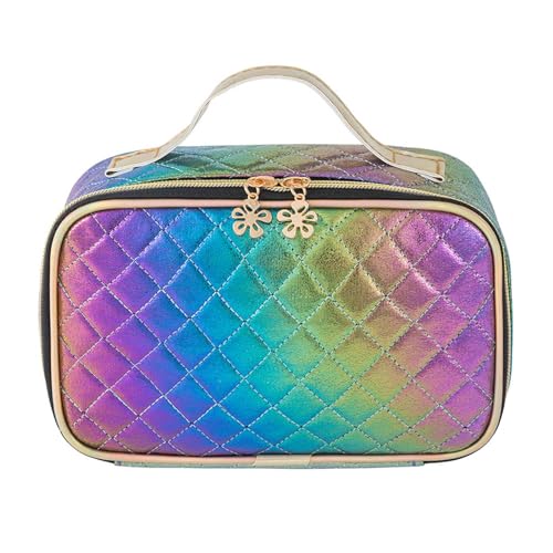 Mode PU Kosmetiktasche Tragbare Alltag Karomuster Frauen Luxus Reisetasche Kosmetiktasche Kosmetiktasche Kosmetiktasche klein, b, Massenschönheit von Qsvbeeqj