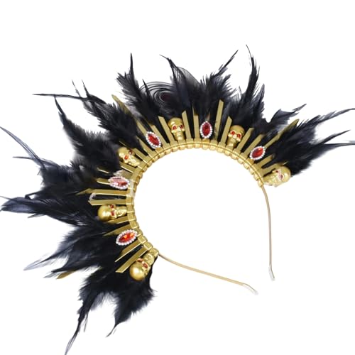 Mode Prinzessin Tiaras Kopfbedeckung Für Brautgeburtstag Prom Kostümpartys Und Fantasy Dress Up Anlässe Tragen Federstirnband von Qsvbeeqj