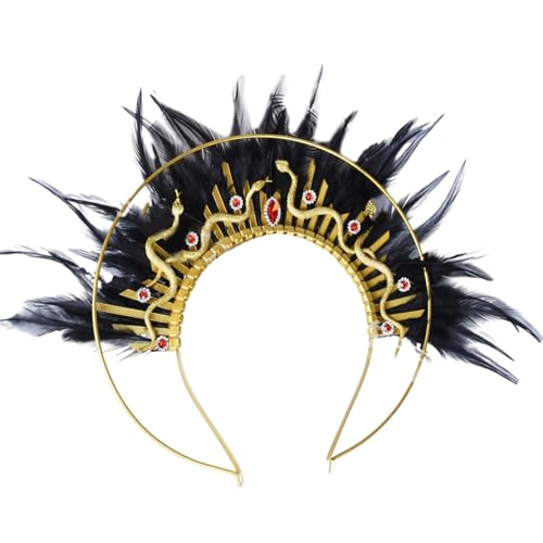 Mode Prinzessin Tiaras Kopfbedeckung Für Brautgeburtstag Prom Kostümpartys Und Fantasy Dress Up Anlässe Tragen Federstirnband von Qsvbeeqj