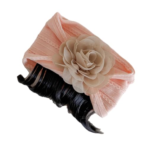Modische Kinder-Perücke, Stirnband, Uni, Baby-Blumen-Perücke, Haarband, bequemes Tragen für den täglichen Gebrauch und besondere Anlässe von Qsvbeeqj