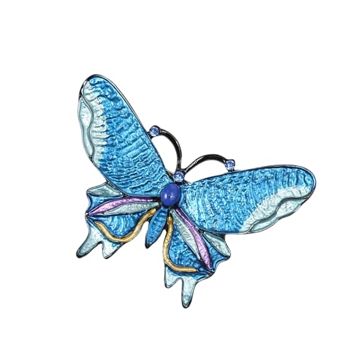 Modische Schmetterlings-Form, emaillierte Anstecknadel, Legierung, Schal-Clip mit Strasssteinen, Accessoire für formelle Veranstaltungen und den täglichen Gebrauch, Damen-Brosche für Hochzeitskleid von Qsvbeeqj