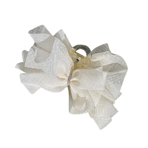 Modischer Netz-Tüll mit großen Schleifen, Greifclip, eleganter Retro-Pferdeschwanz, Haarnadel, Kopfschmuck, stilvolles Mädchen-Haar-Accessoire von Qsvbeeqj