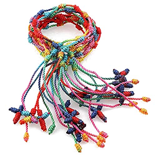 Qsvbeeqj 12 Stücke 7 Knoten String Kabbala Armband Verstellbar Viel Glück Tibet Armbänder Amulett Geschenk Für Männer & Wome Armbänder Für Freundin Billig von Qsvbeeqj