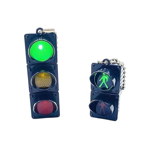 Qsvbeeqj 2pcs Neuheit Transport Light Keychain Set Fun Transport Light Schlüsselanhänger Schmücken Sich Um Taschen Persönlichkeit Zu Verleihen von Qsvbeeqj