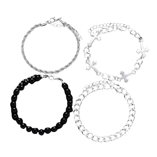 Qsvbeeqj 4pcs Crosse Crosses Perlen Armband Collection Crosses Perlen Armbänder Luxuriöser Wrsitband Geeignet Für Festliche Anlässe Kirchenveranstaltung Schmuck Schmuck von Qsvbeeqj