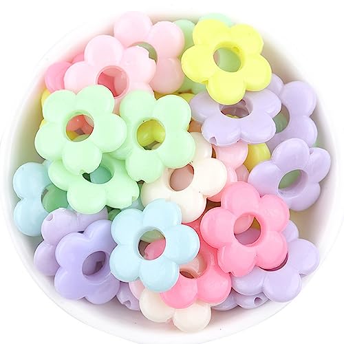 Qsvbeeqj 50pcs Acrylblütenperlen Rahmen Anhänger Spacer Perlen Für Armbandschmuck Machen Accessoires Craft 19x19mm Blütencharme Für Schmuck Die Handwerksarmbänder Halsketten Machen von Qsvbeeqj