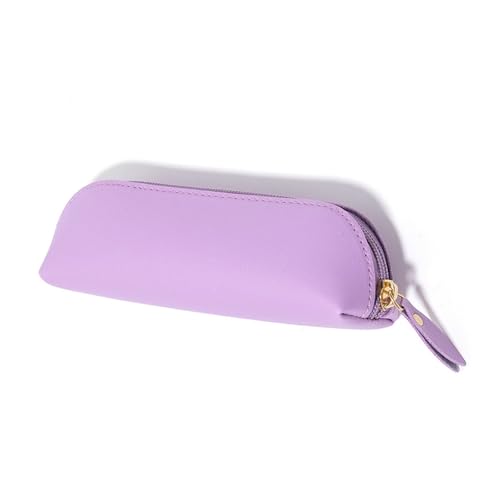 Qsvbeeqj Ästhetisches Federmäppchen, praktisches Federmäppchen, PU-Leder, große Kapazität, Tasche, Schulbedarf, Tasche, PU-Leder, praktisch, große Kapazität, violett von Qsvbeeqj