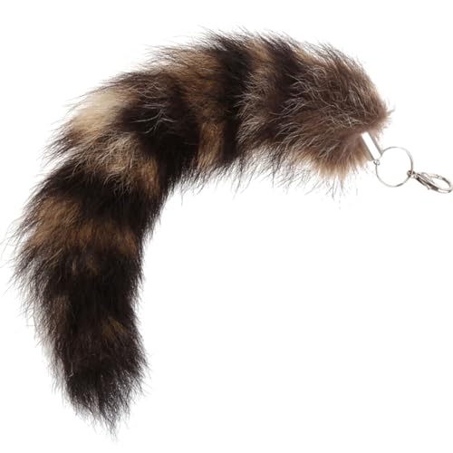 Qsvbeeqj Animal Tail Keychain Plüschschlüsselringe Cosplay Pelze Spielzeugauto Charme Praktischer Anhänger Für Handtaschen Und Rucksäcke von Qsvbeeqj