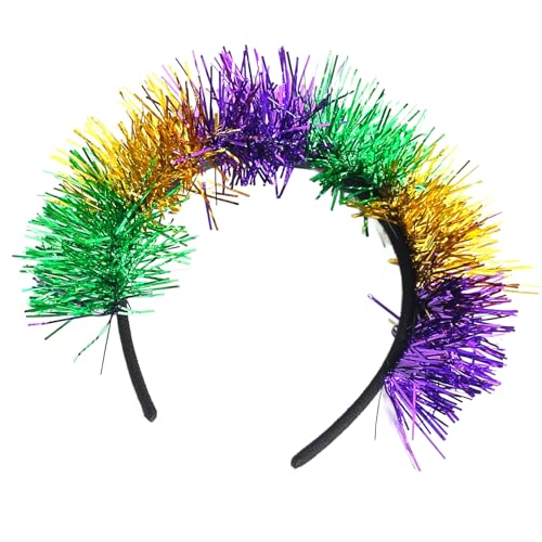 Qsvbeeqj Auffällige Lametta-Stirnbänder, Karnevals-Kopfbedeckung für Mädchen, Maskerade, Haarschmuck, Flapper-Stirnband von Qsvbeeqj