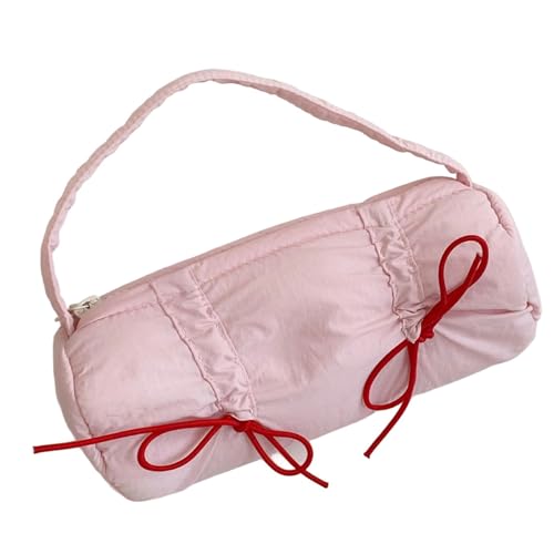 Qsvbeeqj Bowknot Stiftbeutel Mit Mit Großer Kapazität Bleistift Hülle Reiseboten Organisatoren Beutel Reise Make Up Tasche Für Studentische Frauen Make Up Tasche von Qsvbeeqj