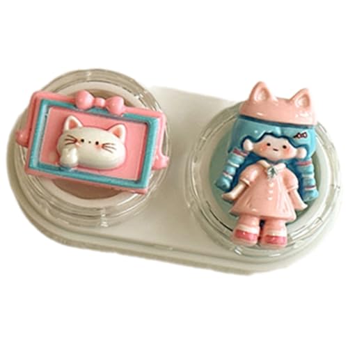 Qsvbeeqj Brillenetui, Augenentferner, Saugnapf, Reise-Aufbewahrungswerkzeug, sicheres Einsetzen von Gläsern, Reiseetui für Frauen, weiß von Qsvbeeqj