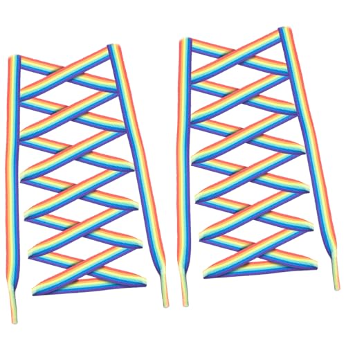 Qsvbeeqj Bunte Polyester Schnürsenkel 120 cm Regenbogenfarbe Schuhspitze für Erwachsene Kinder Sneaker Straßenmode Freizeitschuhe Modische Schnürsenkel, Fluorescent Six Colo, Einheitsgröße von Qsvbeeqj