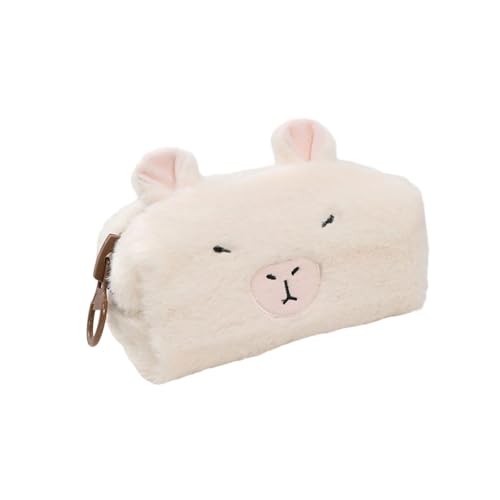 Qsvbeeqj Cartoon Plüsch Stifttasche Große Kapazität Federmappe Tragbare Stifteetui Reiseorganizer Kosmetiktasche für Frauen Mädchen Stoff Federmäppchen, B von Qsvbeeqj
